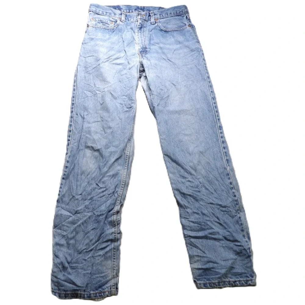VTG 90s Levis 550 Jeans Men W34 L34 Made USA Light Wash Relaxed Tapered Leg Blue